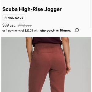 LuluLemon Scuba High Rise Jogger Sweats